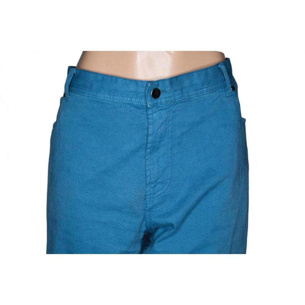 Men's Cesare Attolini 5 Pocket Jean Pants Solid Blue Cotton Sz 42